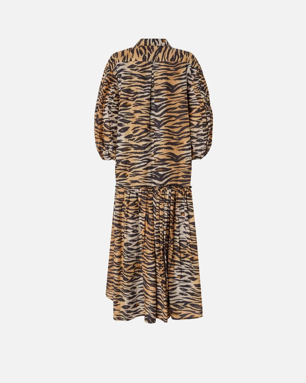 Pinko White Long Dress With Buttons And Animal Print