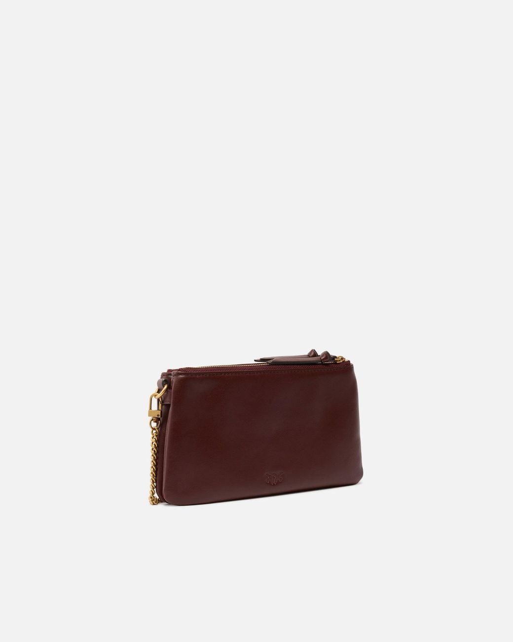 Pinko Brown Leather Mini Double Bag With Shoulder Strap