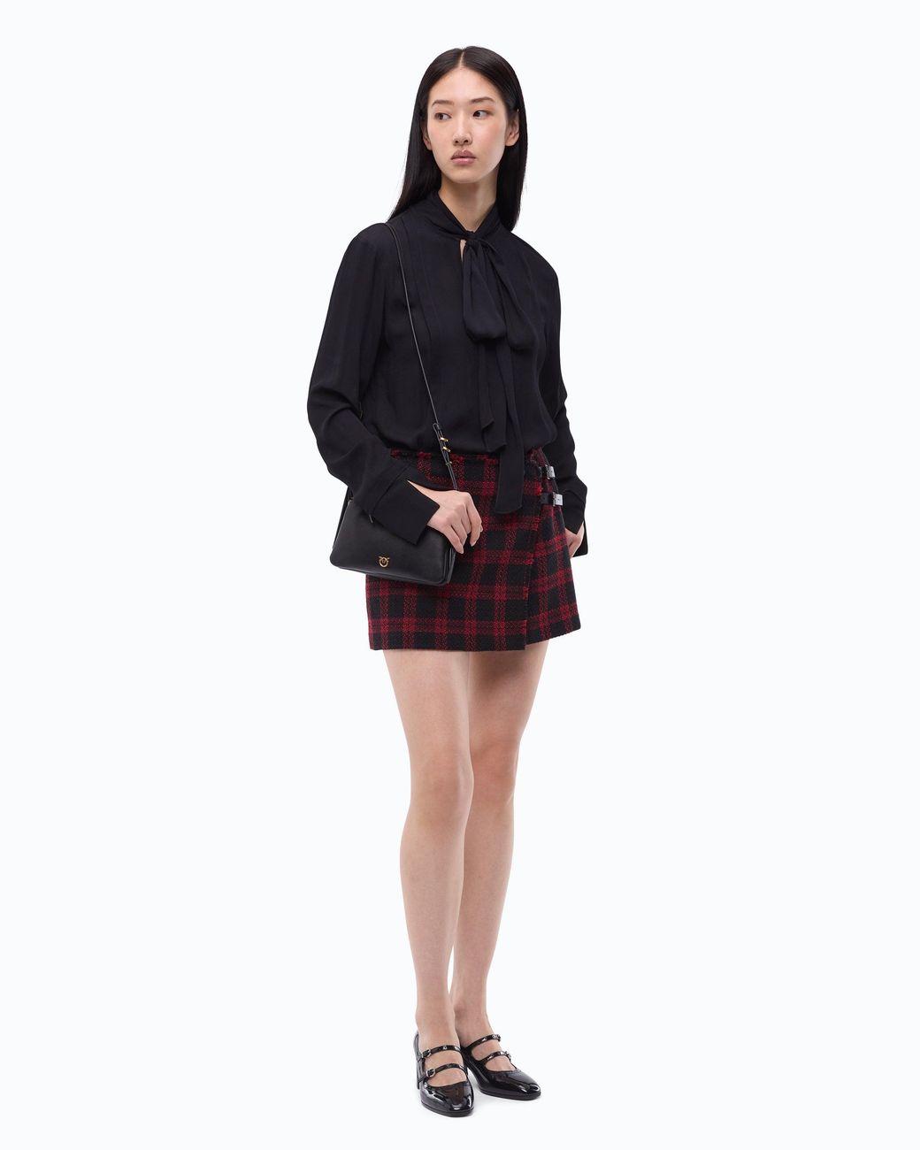 Pinko Black Blouse With Sash Collar