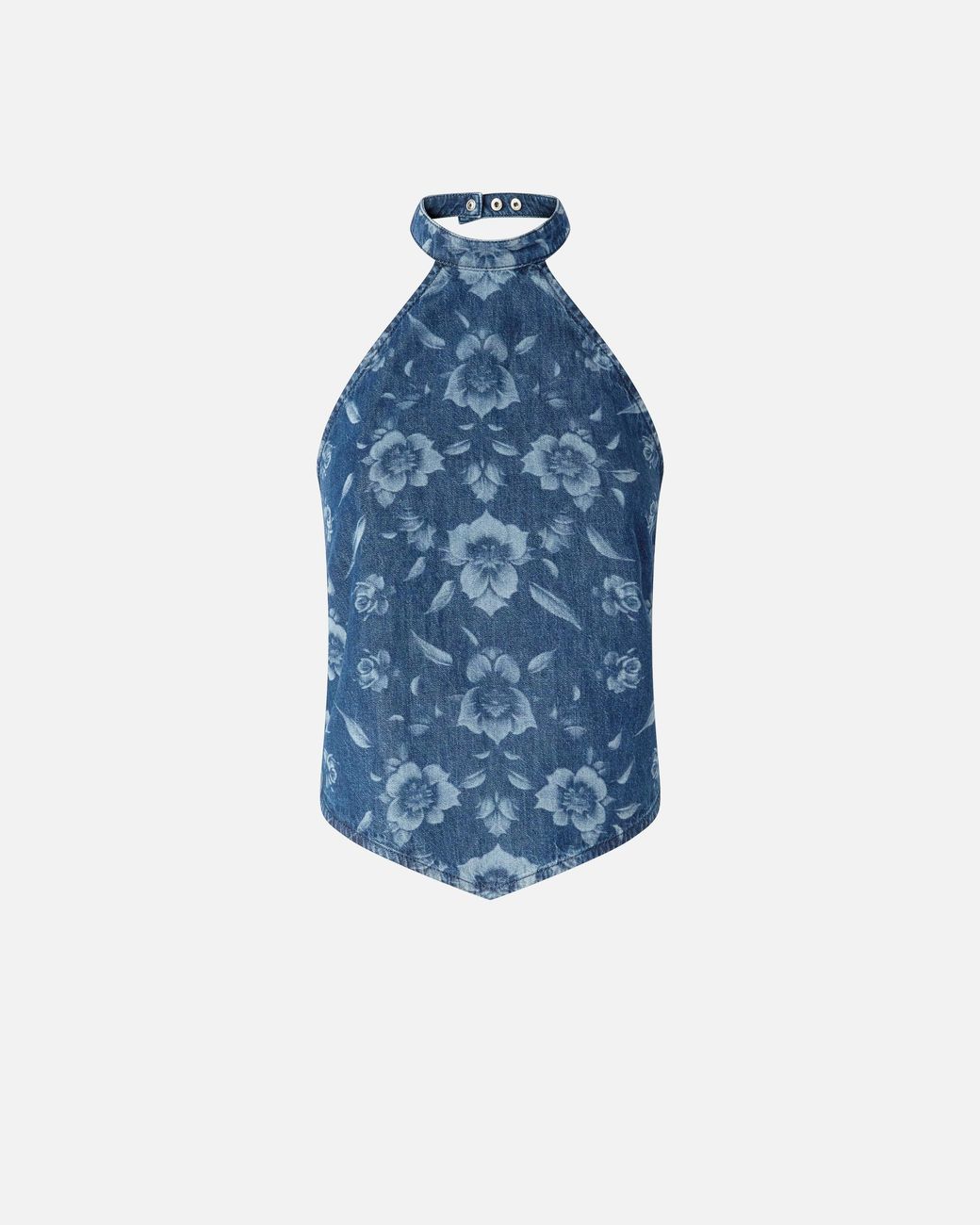 Pinko Blue Floral Denim Top