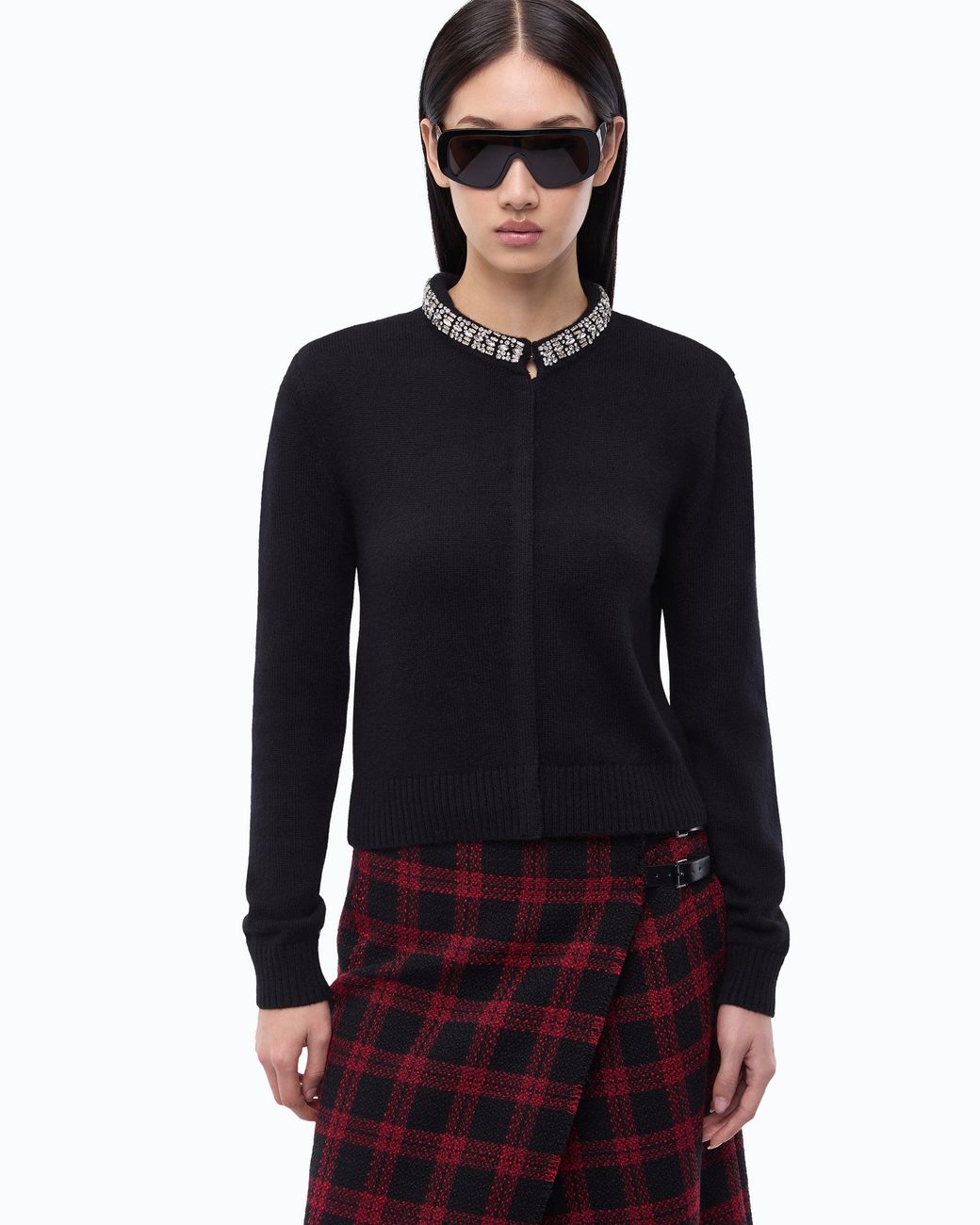 Pinko Black Cardigan With Jewel Collar