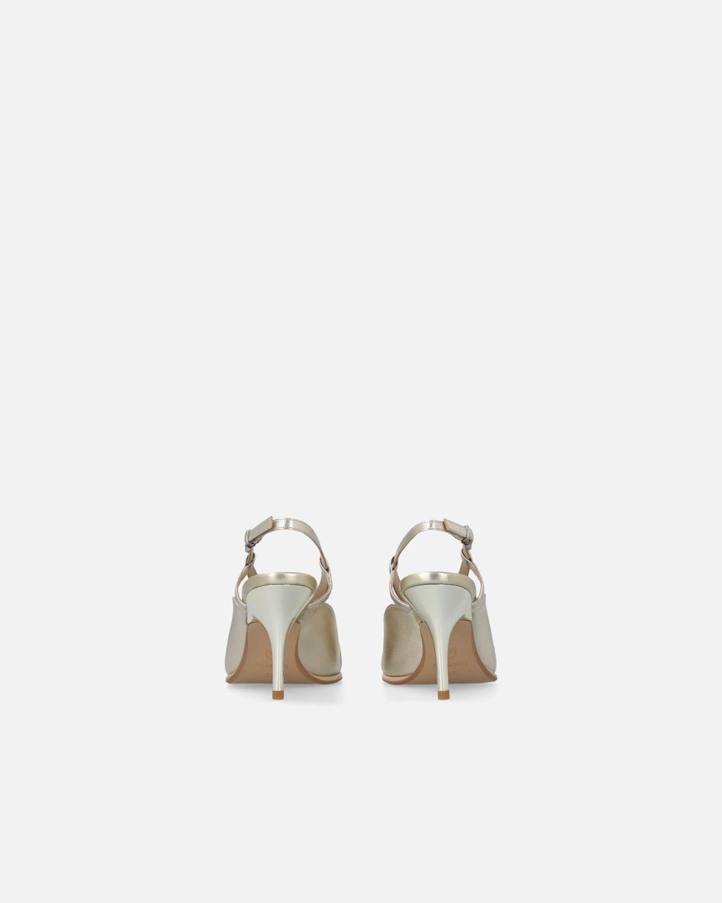 Pinko White Laminated Nappa Slingbacks