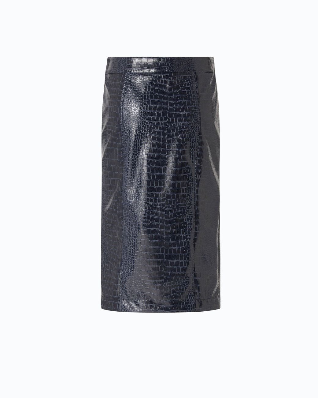 Pinko Blue Pencil Skirt With Crocodile Print