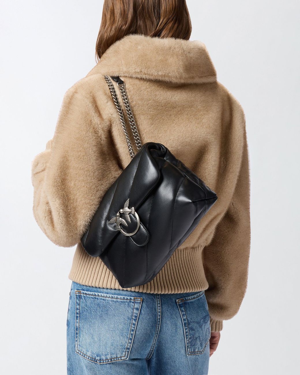Pinko Black Classic Love Bag Puff Maxi Quilt