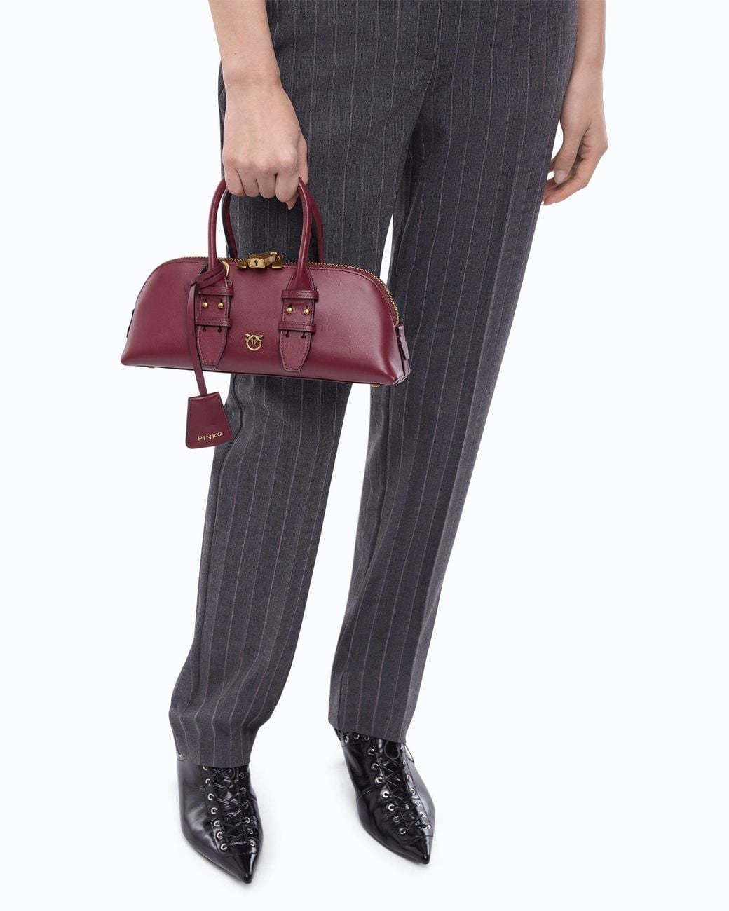 Pinko Purple Small Leather Escape Bag