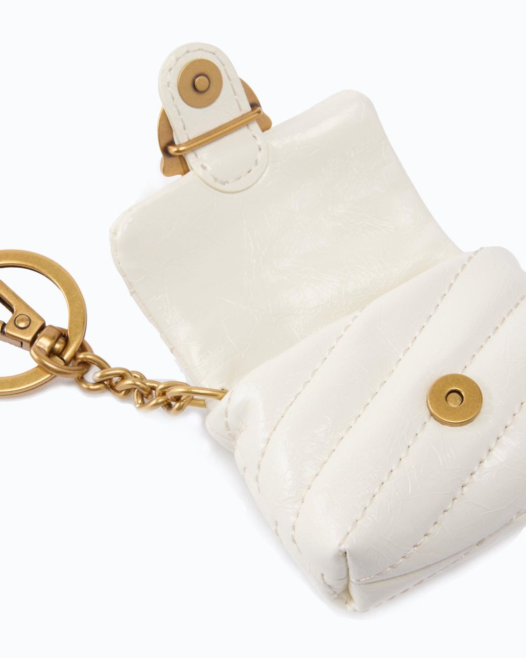 Pinko White Quilted Airpods Case