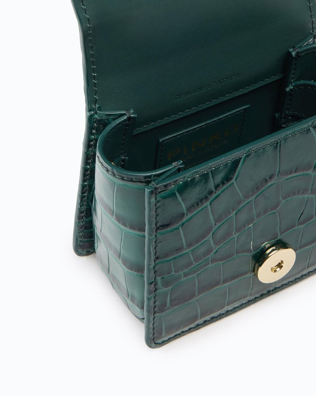 Pinko Green Galleria Micro Love Bag Top Handle Handbag