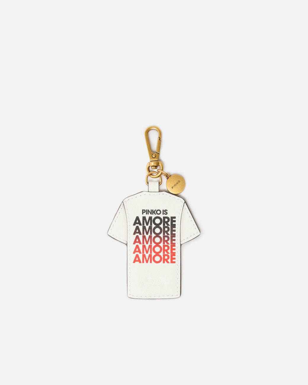 Pinko White Is Amore T-Shirt Charm Keyring