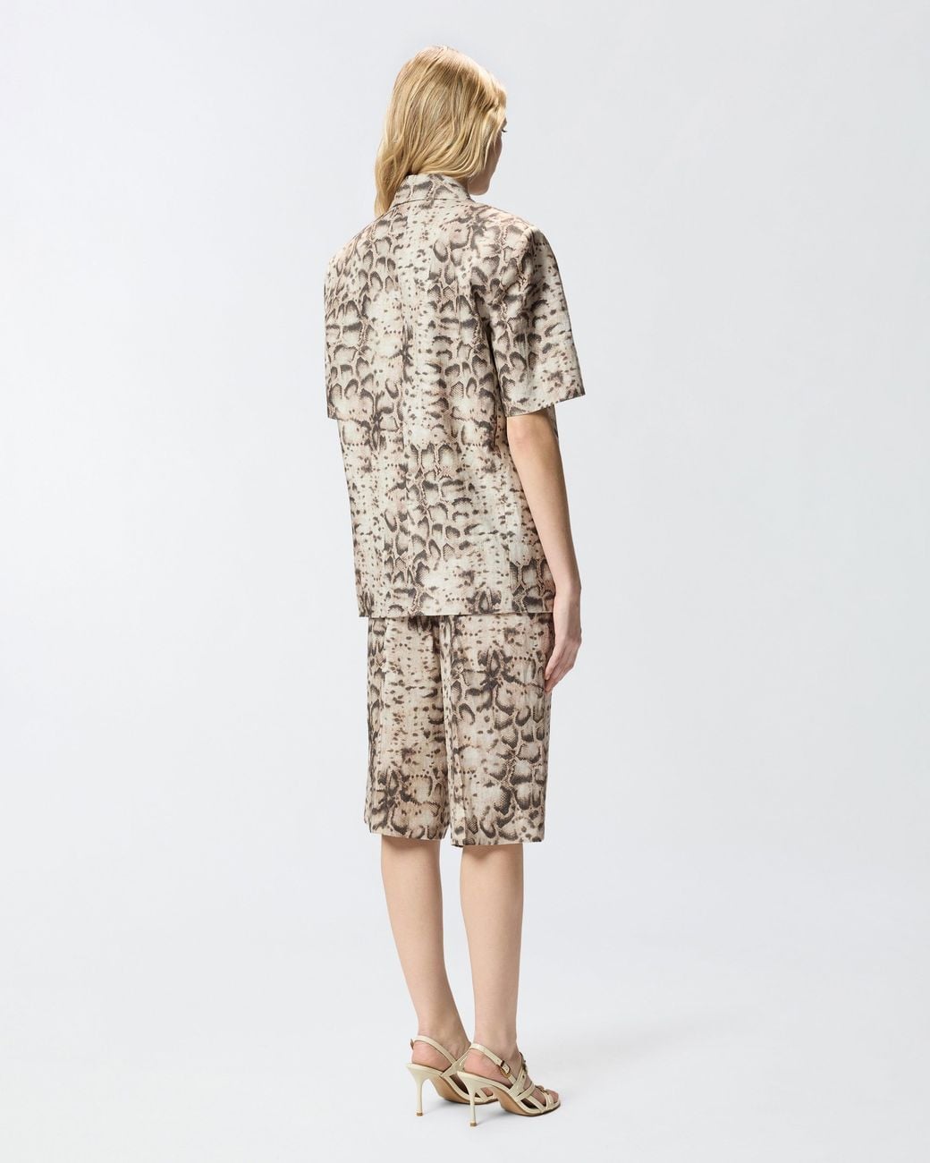Pinko White Short-Sleeved Jacket With Snake Print
