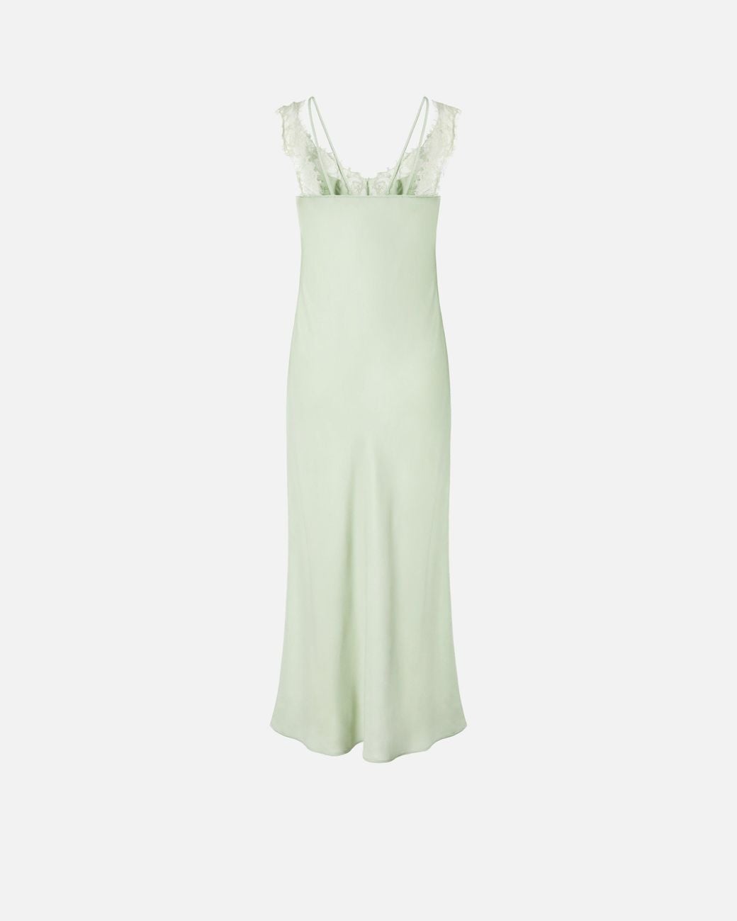 Pinko White Midi Slip Dress With Lace Bands