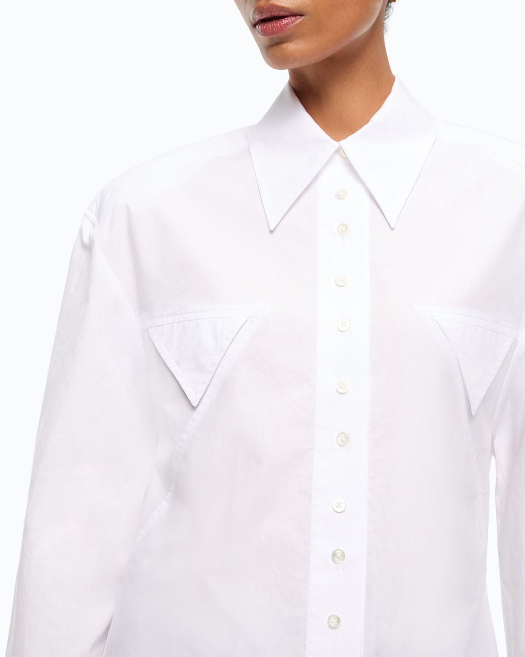 Pinko White Slim-Fit Shirt With Drawstring