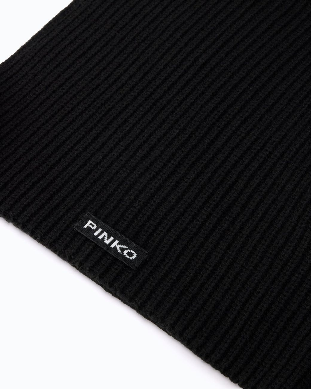 Pinko Black Ribbed Cashmere- And Wool-Blend Scarf