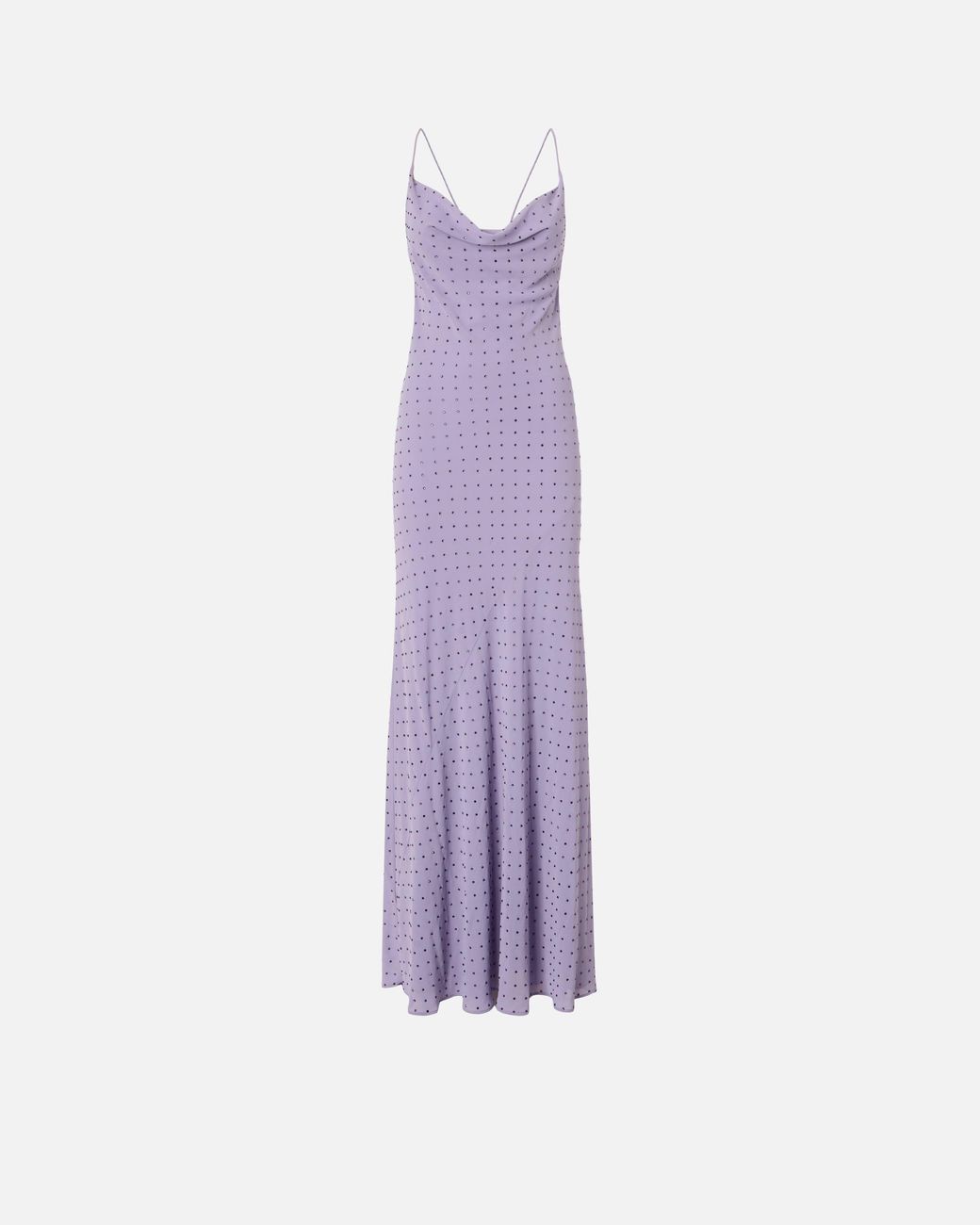 Pinko Purple Long Slip Dress With Rhinestones