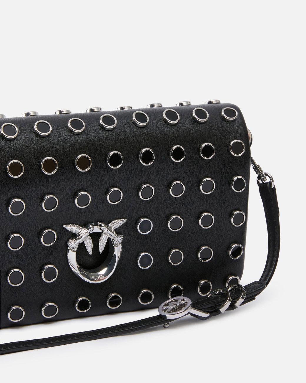 Pinko White Love Bag Click Soft Horizontal Mini Crossbody Clutch