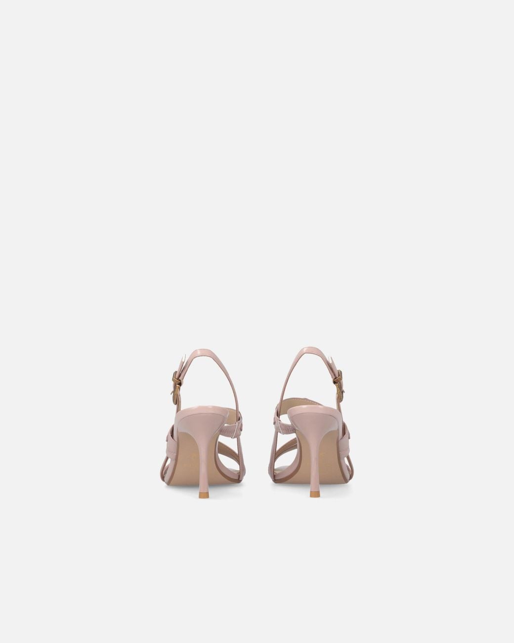 Pinko White High Slingback Sandals With Straps And Studs