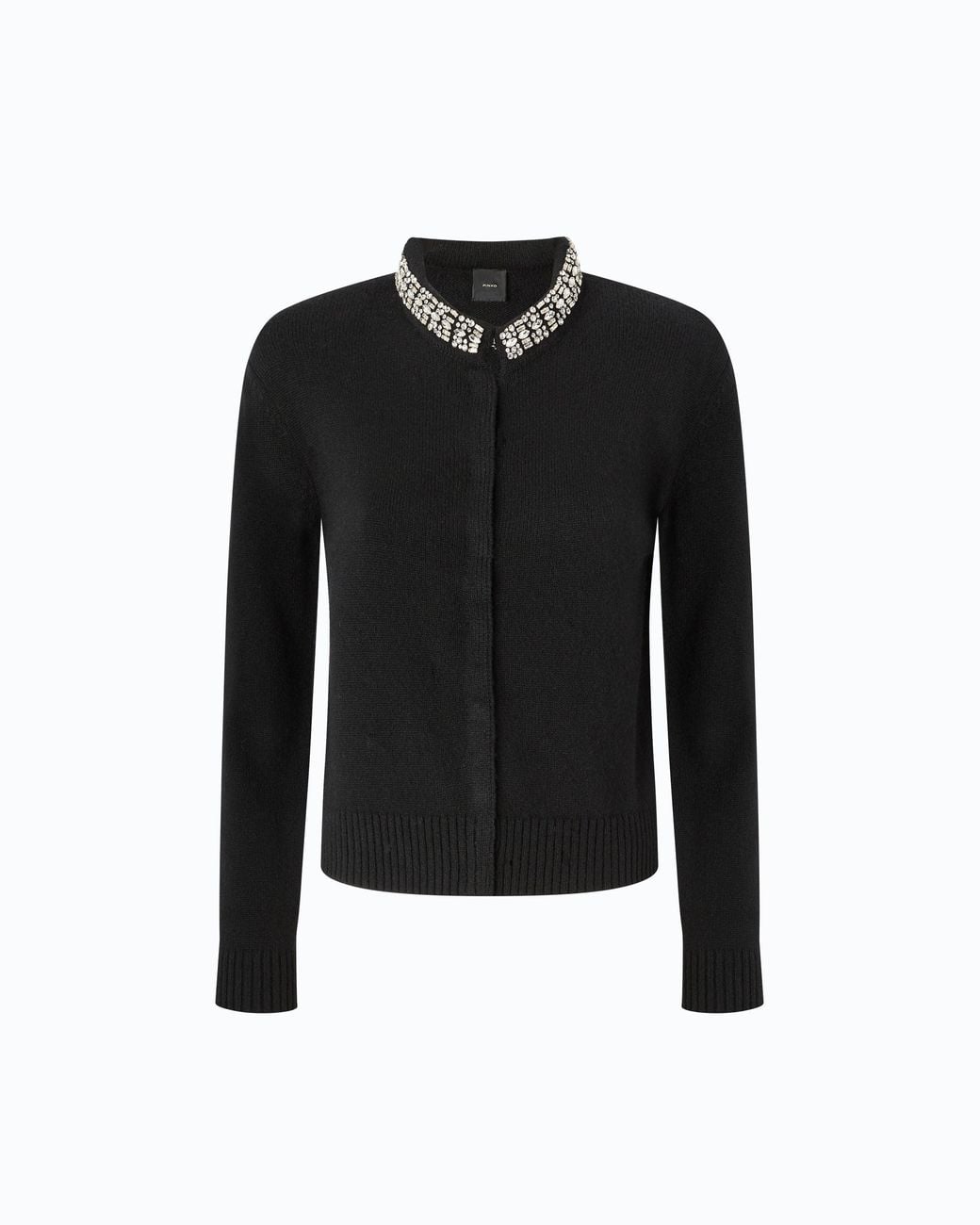 Pinko Black Cardigan With Jewel Collar