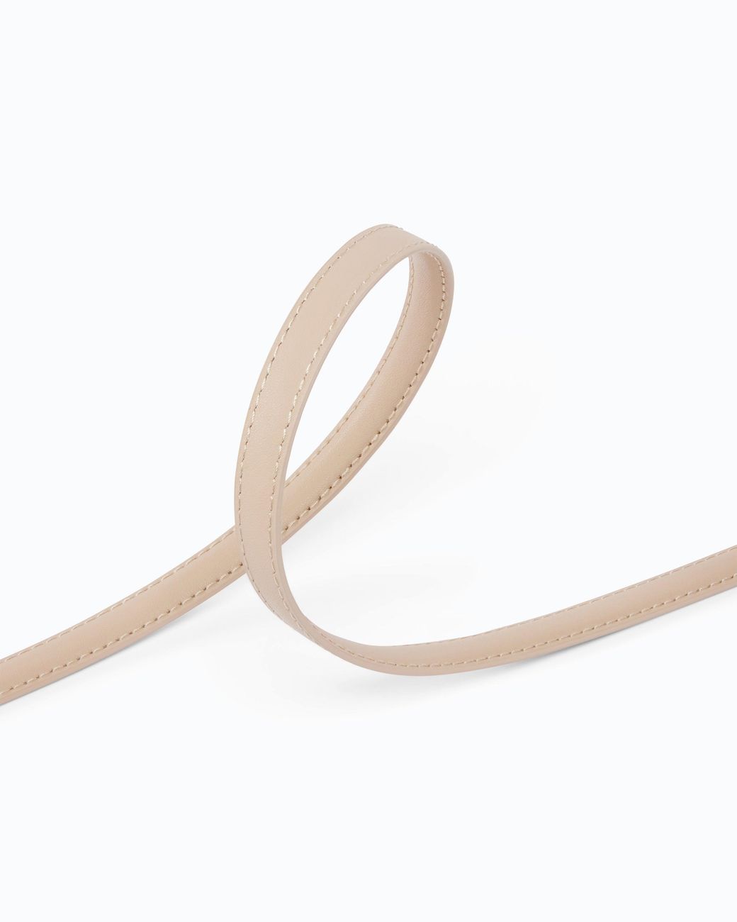 Pinko White Thin Belt With Love Birds Buckle, 1Cm