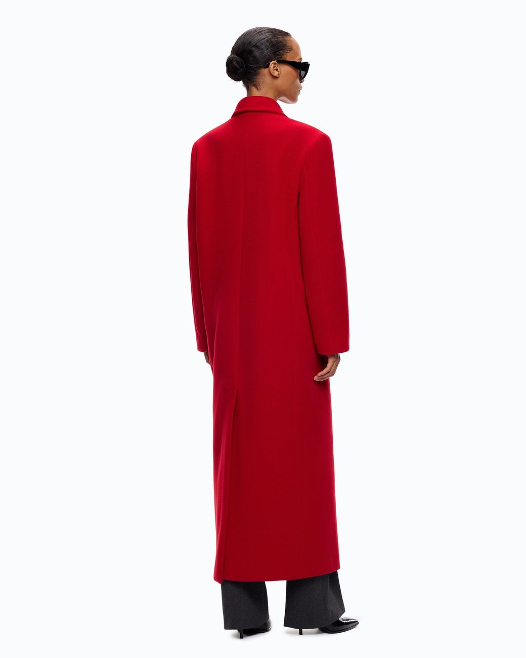 Pinko Red Long Double-Breasted Coat