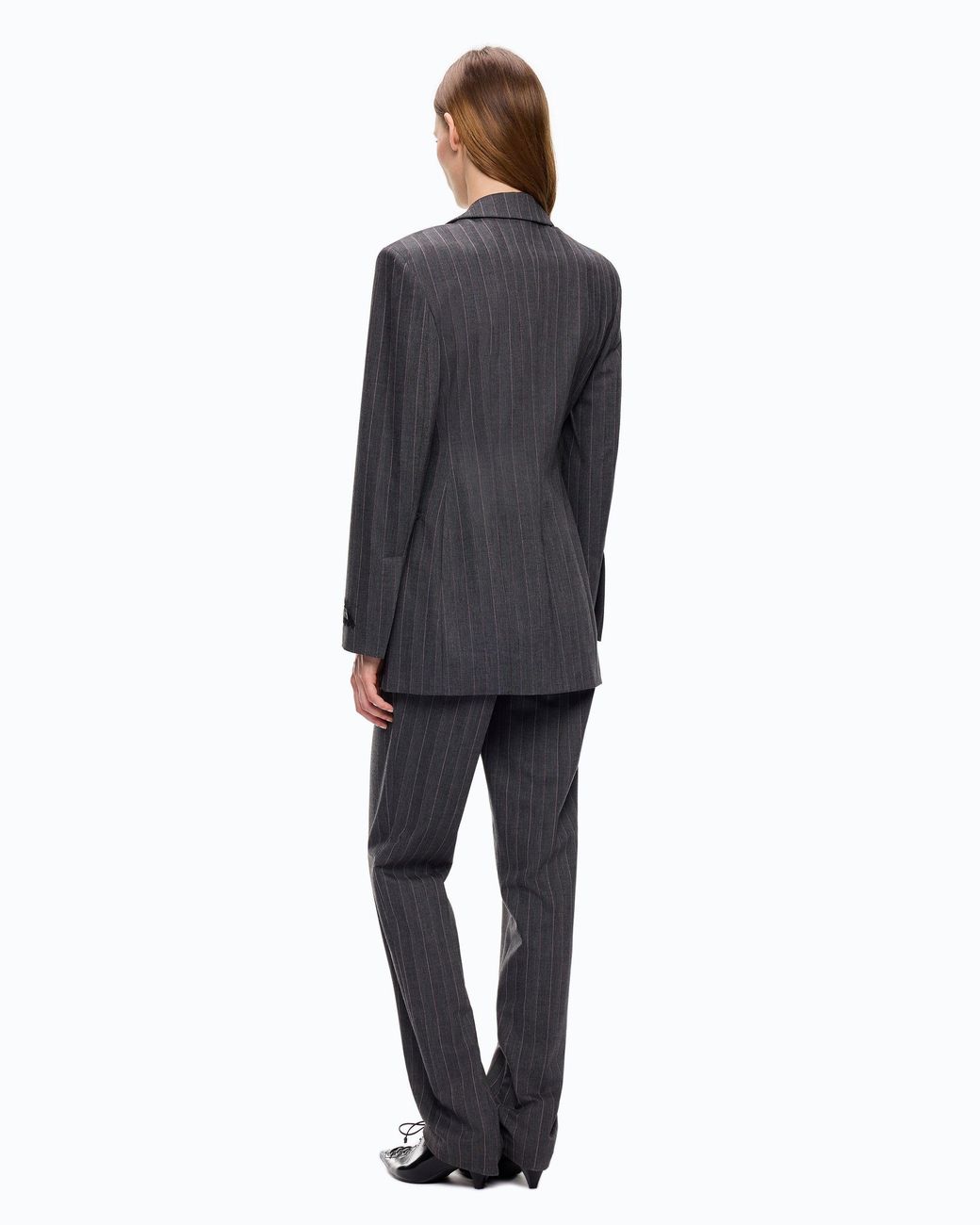Pinko Black Pinstriped Wool-Blend Jacket