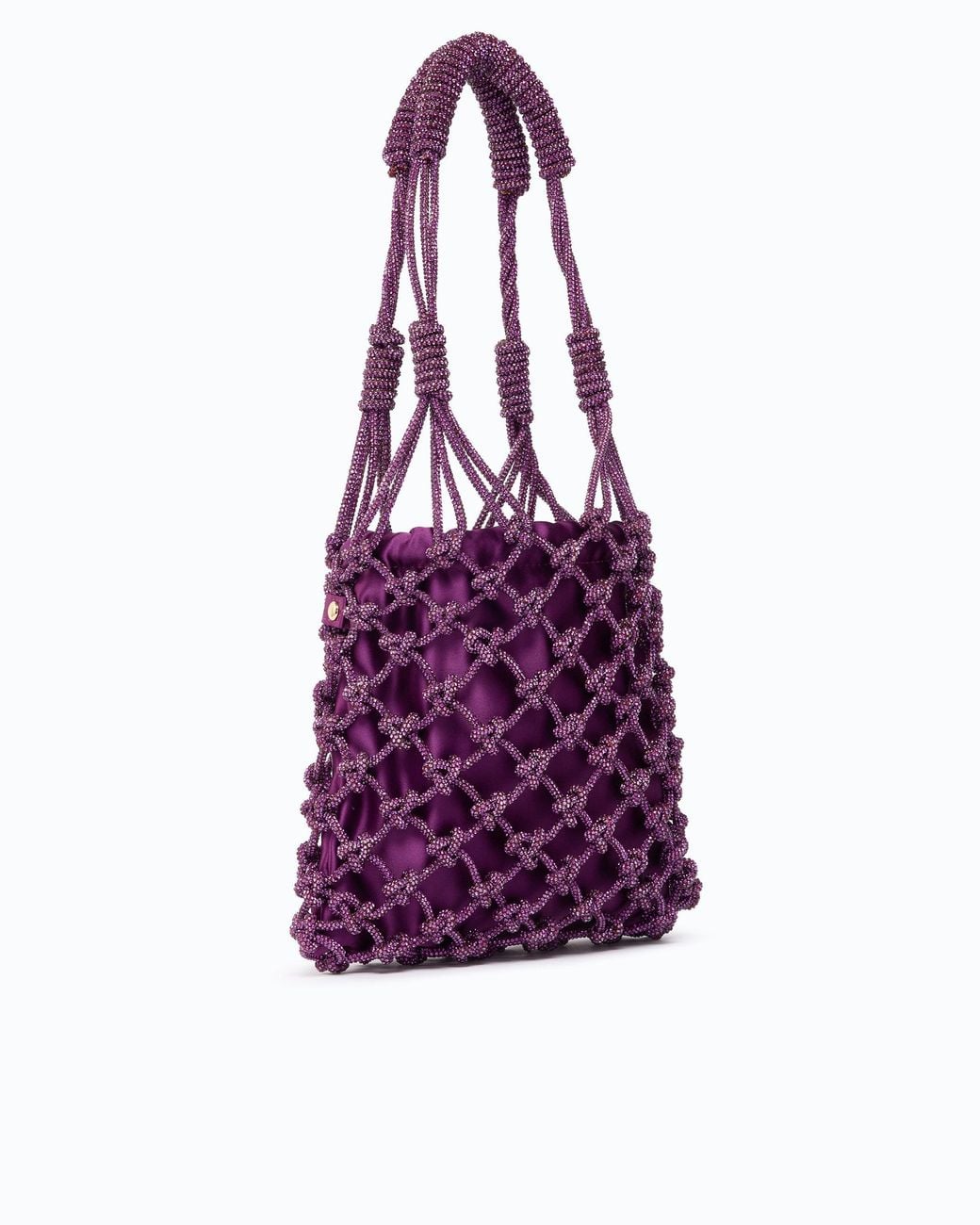 Pinko Purple Small Shoulder Bag With Micro Rhinestones