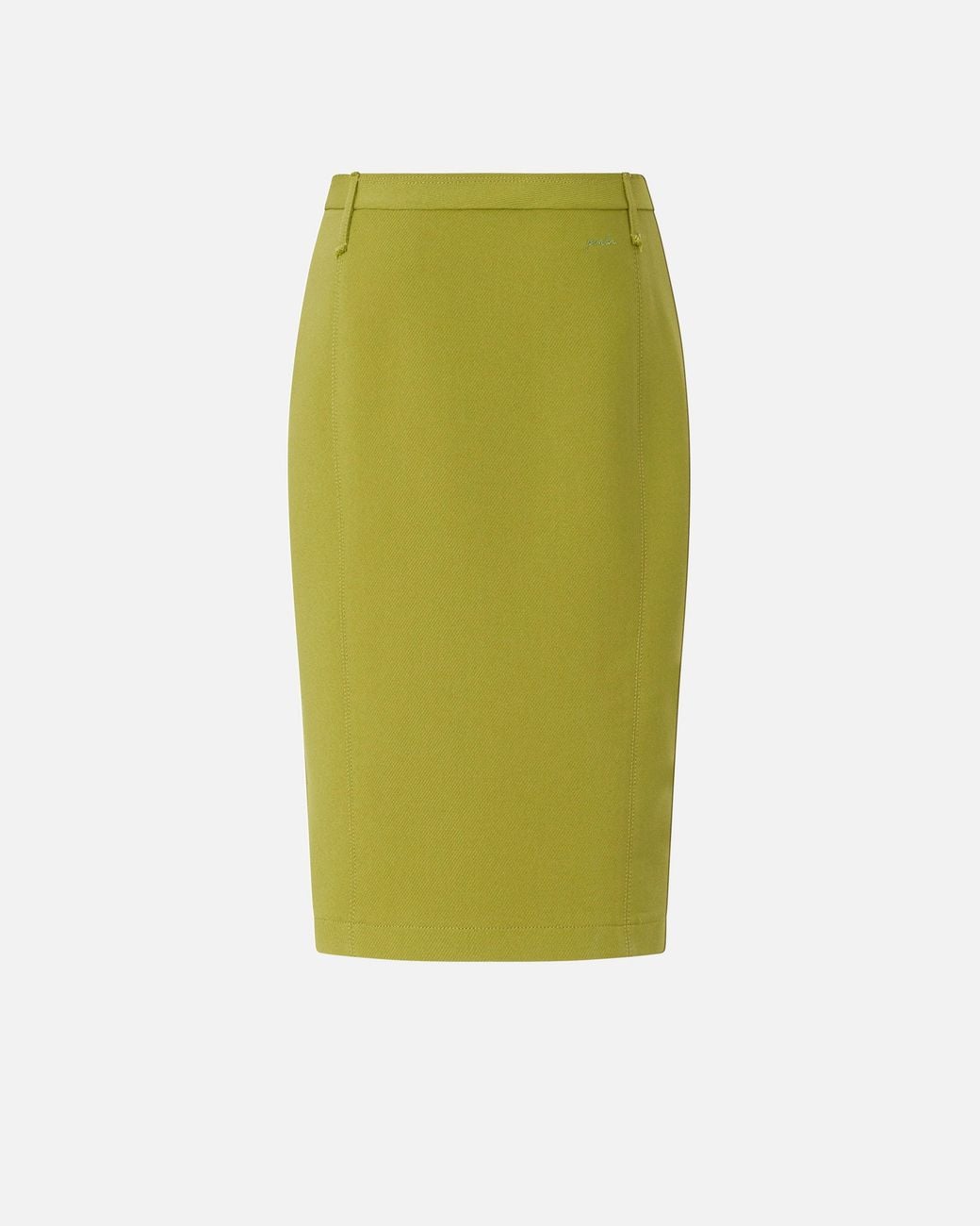 Pinko Green Slim-Fitting Calf-Length Skirt With Slit