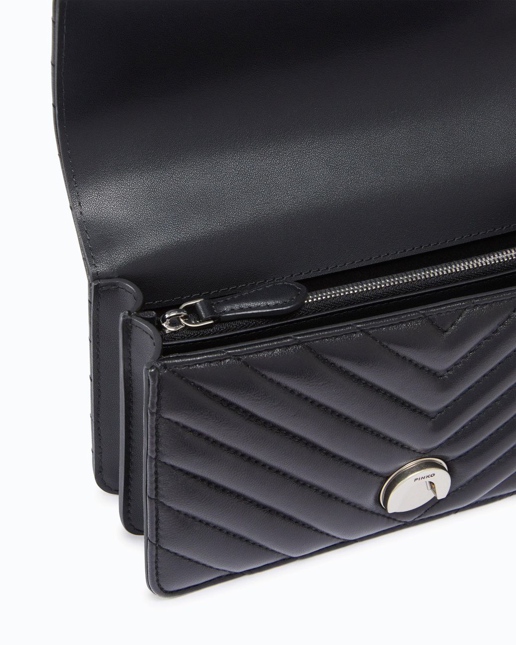 Pinko White Mini Love Bag One Chevron