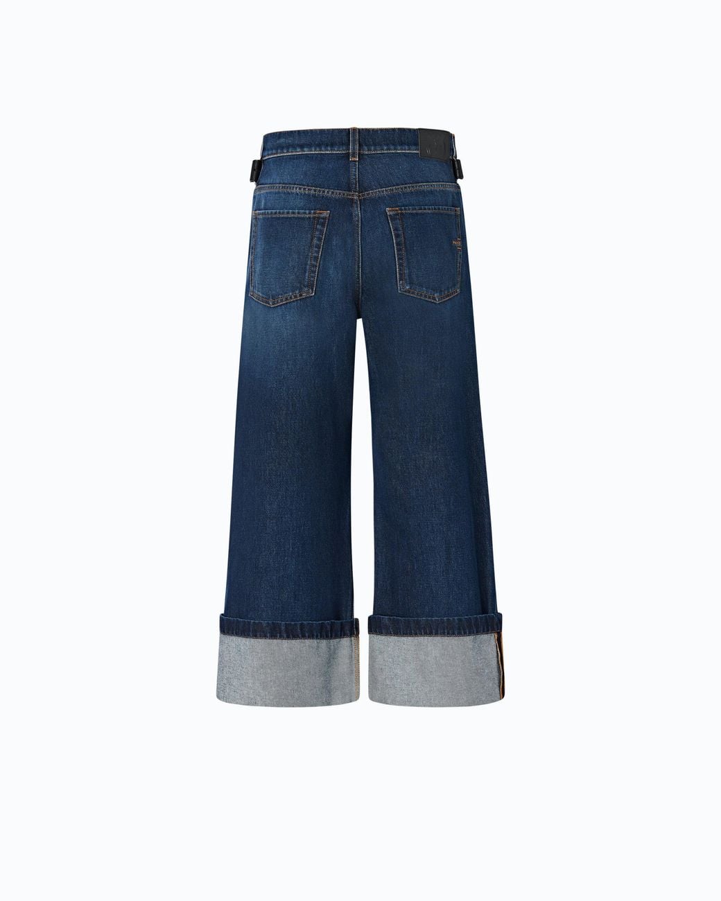 Pinko Blue Cropped Jeans With Leather Belt