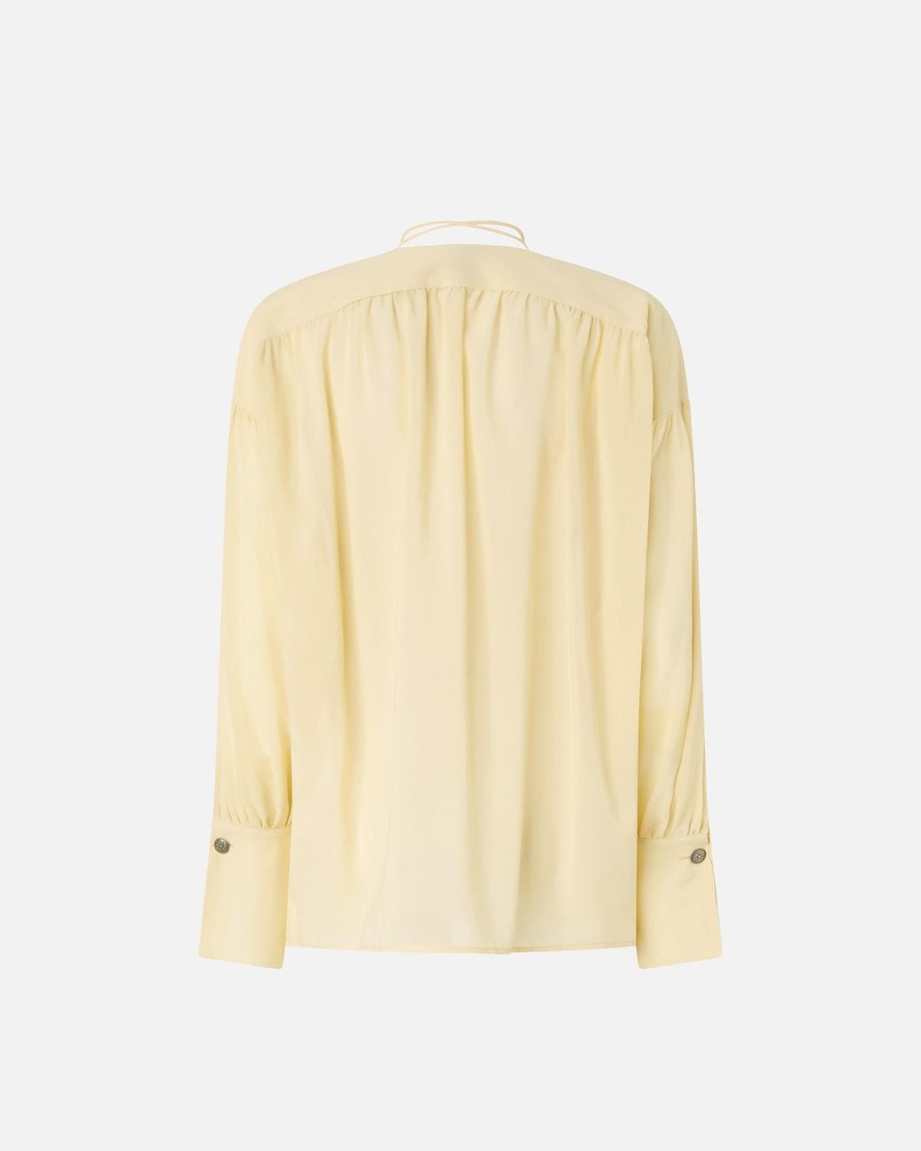 Pinko Natural V-Neck Blouse With Gathering