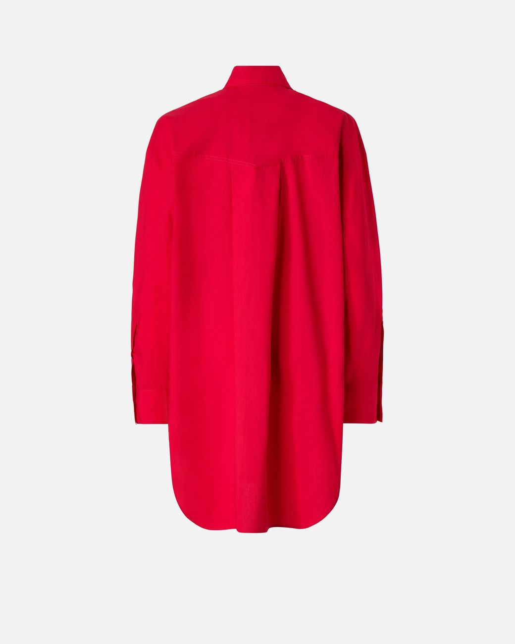 Pinko Red Mini Shirt Dress With Fringing