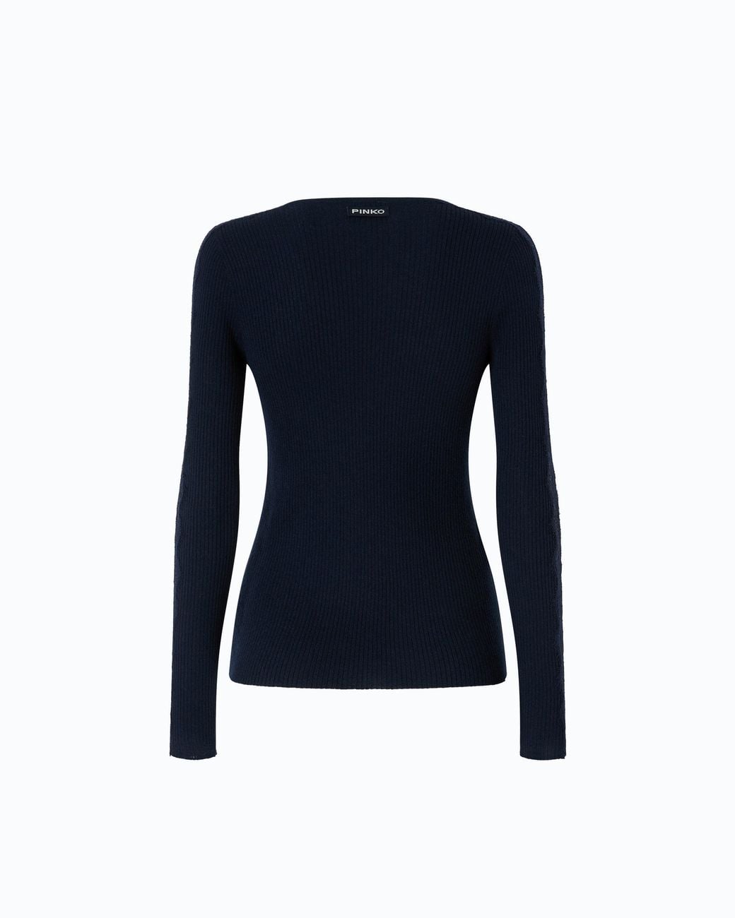 Pinko Blue Ribbed Sweater With Lace
