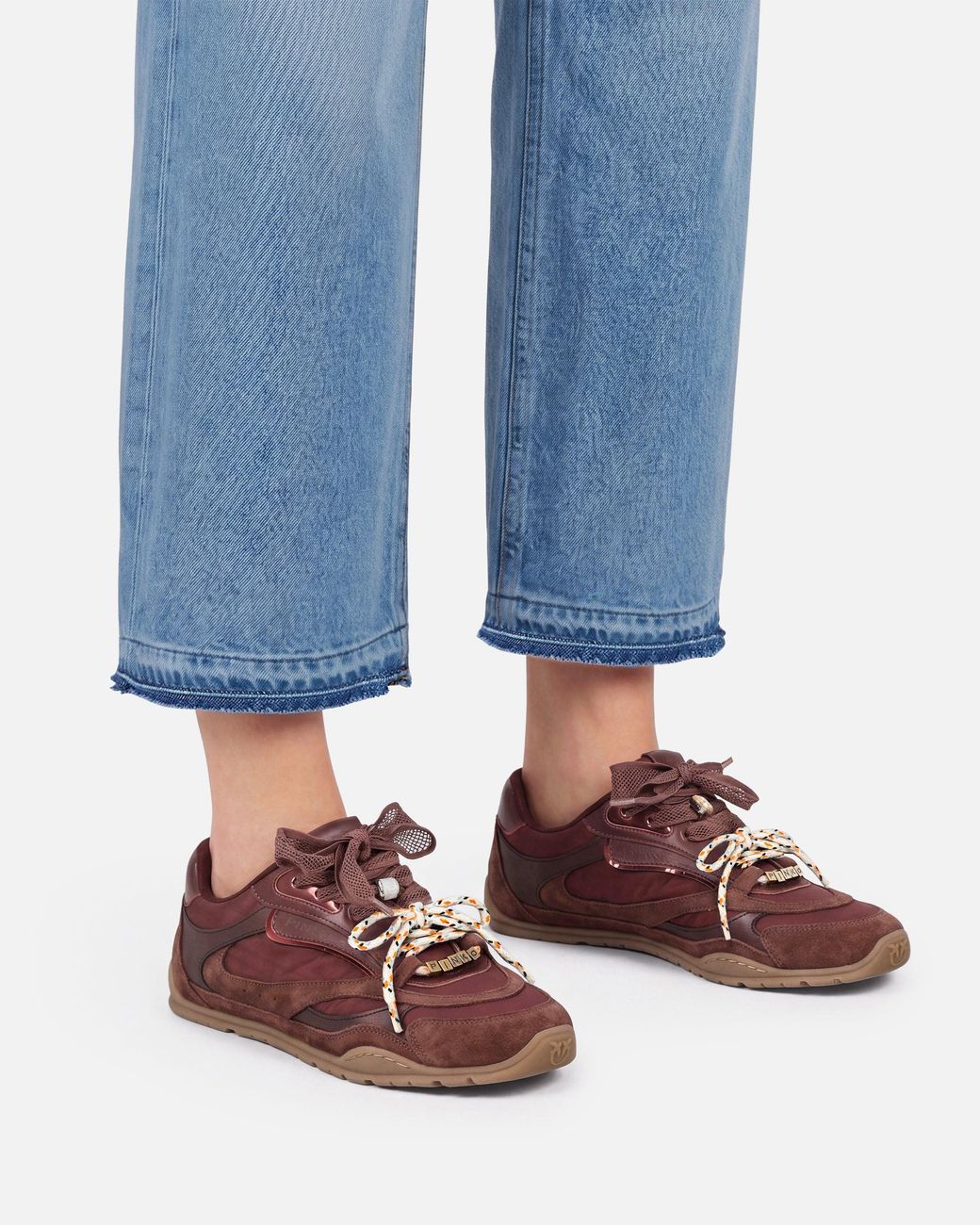 Pinko Brown Sneakers With Double Laces And Logo Details