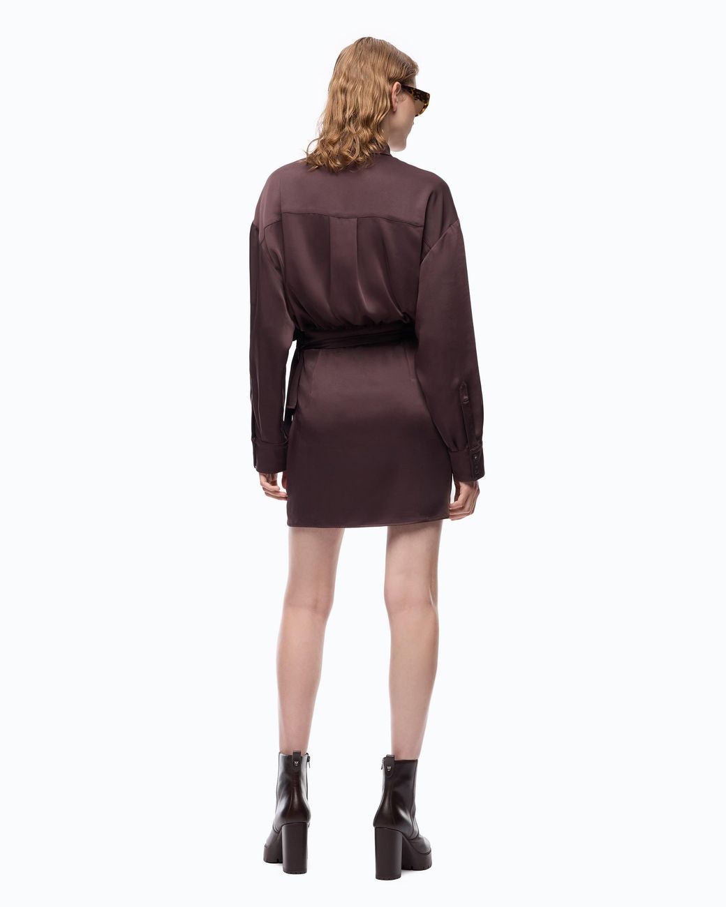 Pinko Brown Mini Dress With Button Fastening