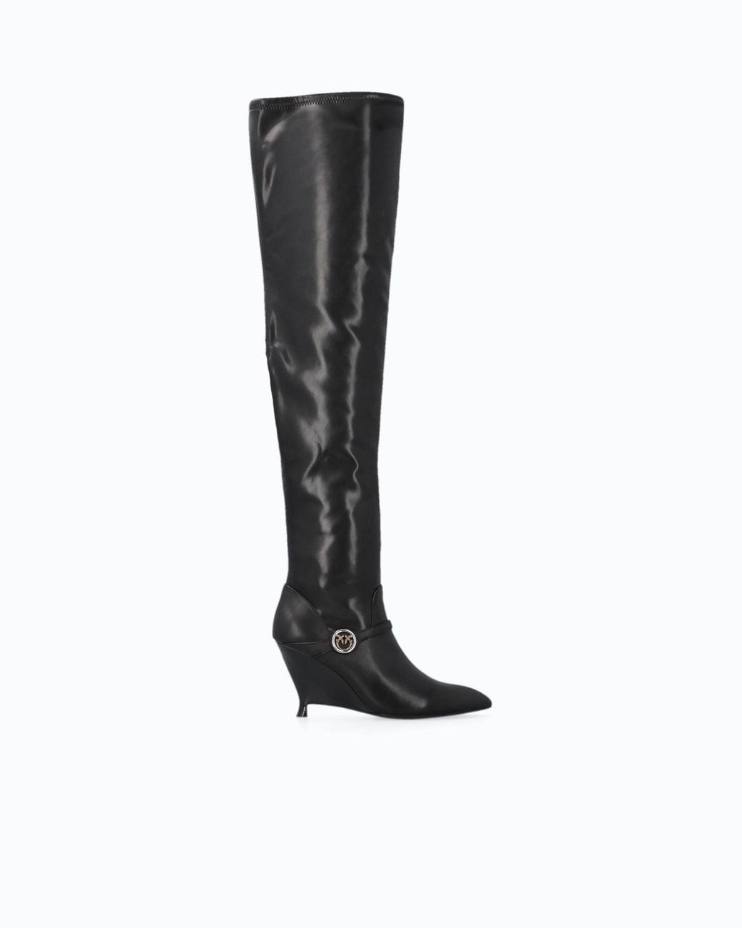 Pinko Black Nappa Leather Boots With Extra-High Leg Shaft