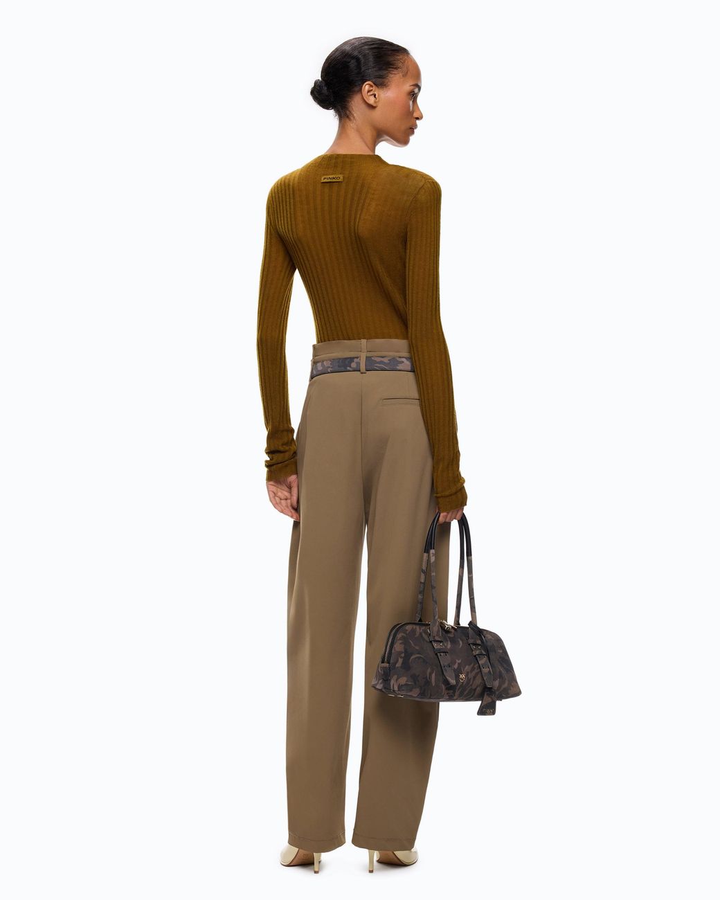 Pinko Natural Lightweight Ribbed Sweater