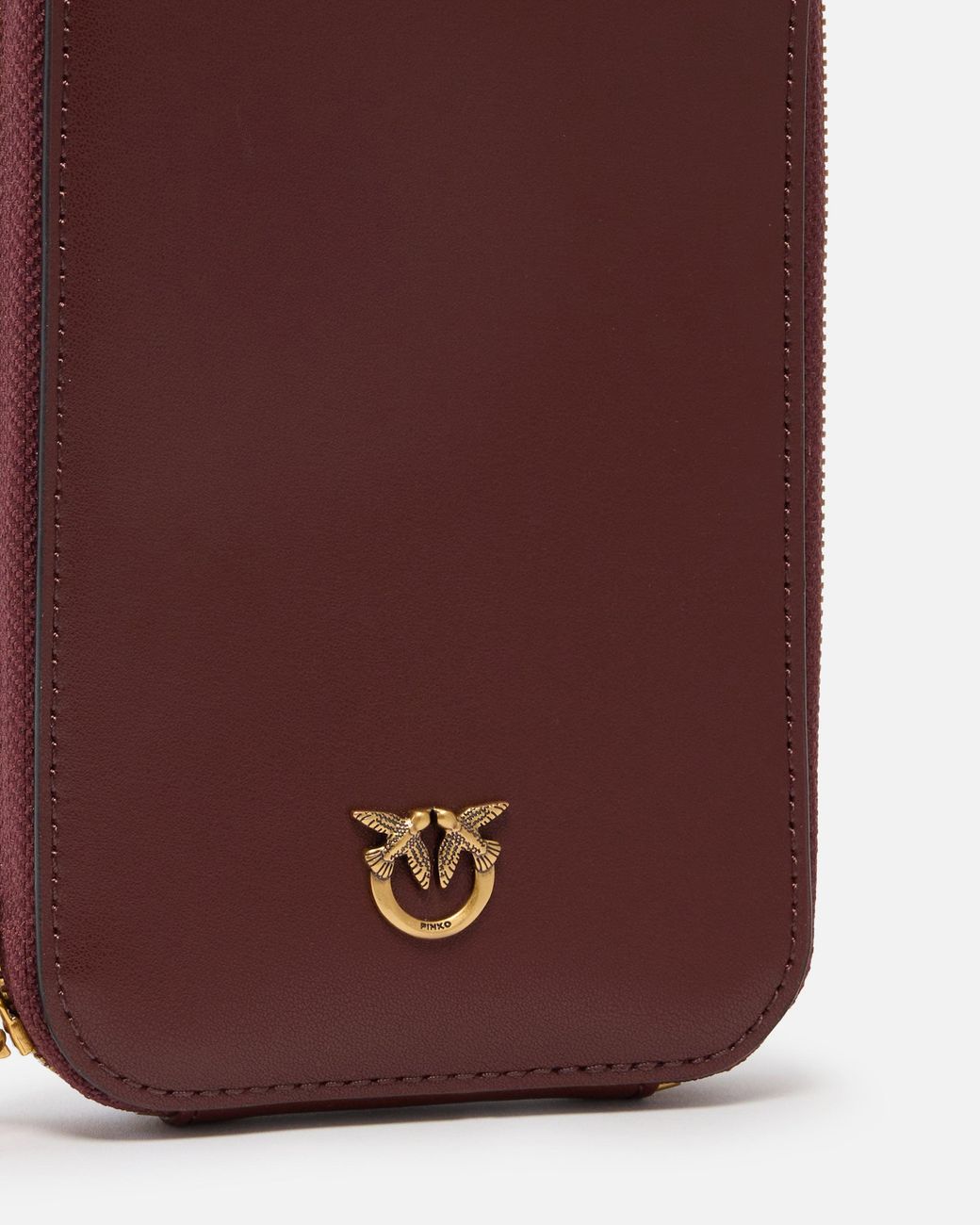 Pinko Red Zip-Around Leather Smartphone Case