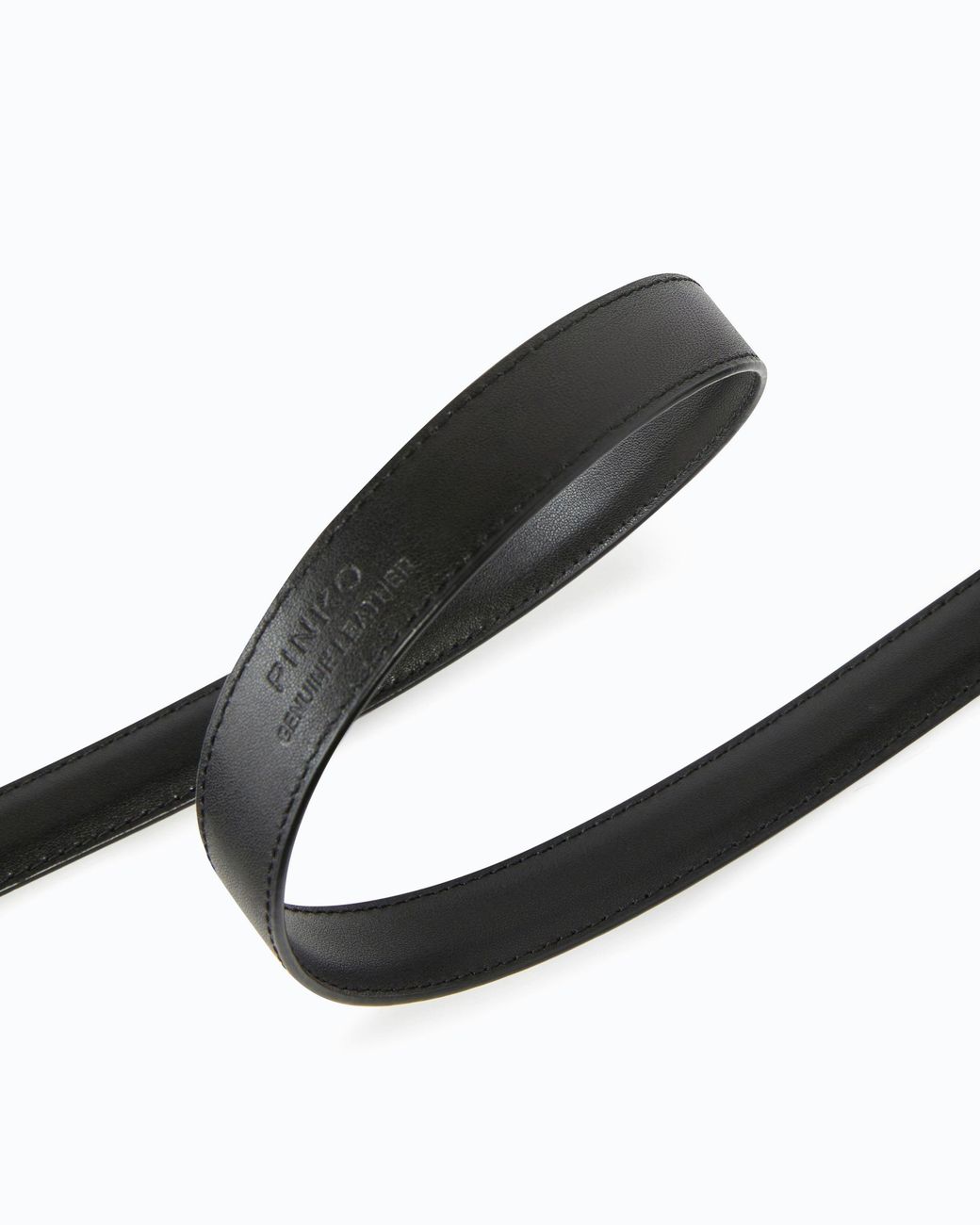 Pinko White Love Birds Thin Leather Belt 2Cm