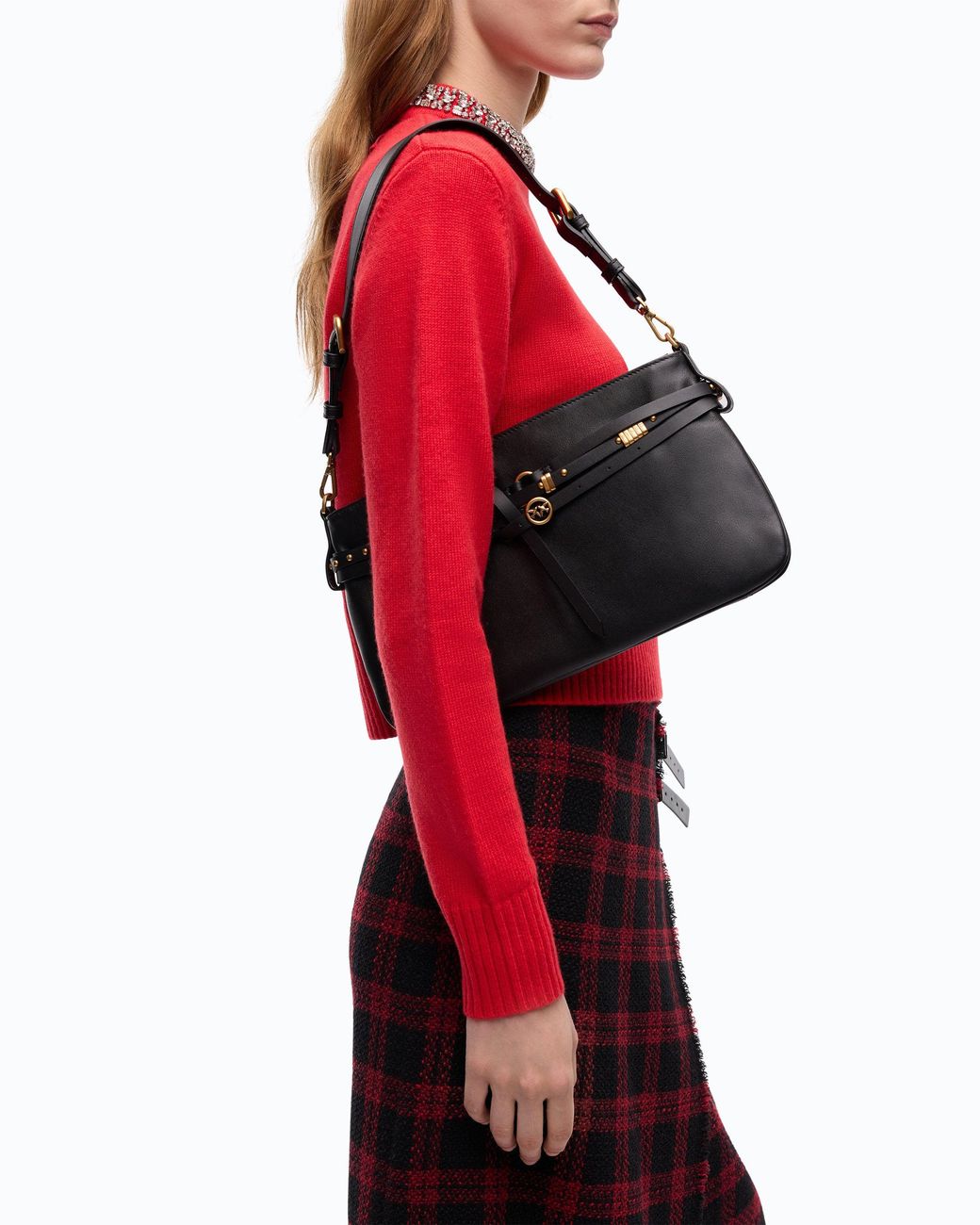 Pinko Black Belt Bag Medium Shoulder Bag