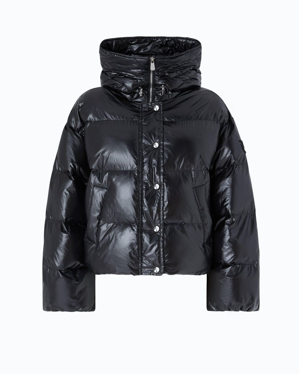 Pinko Black Technical Canvas Jacket With Hood