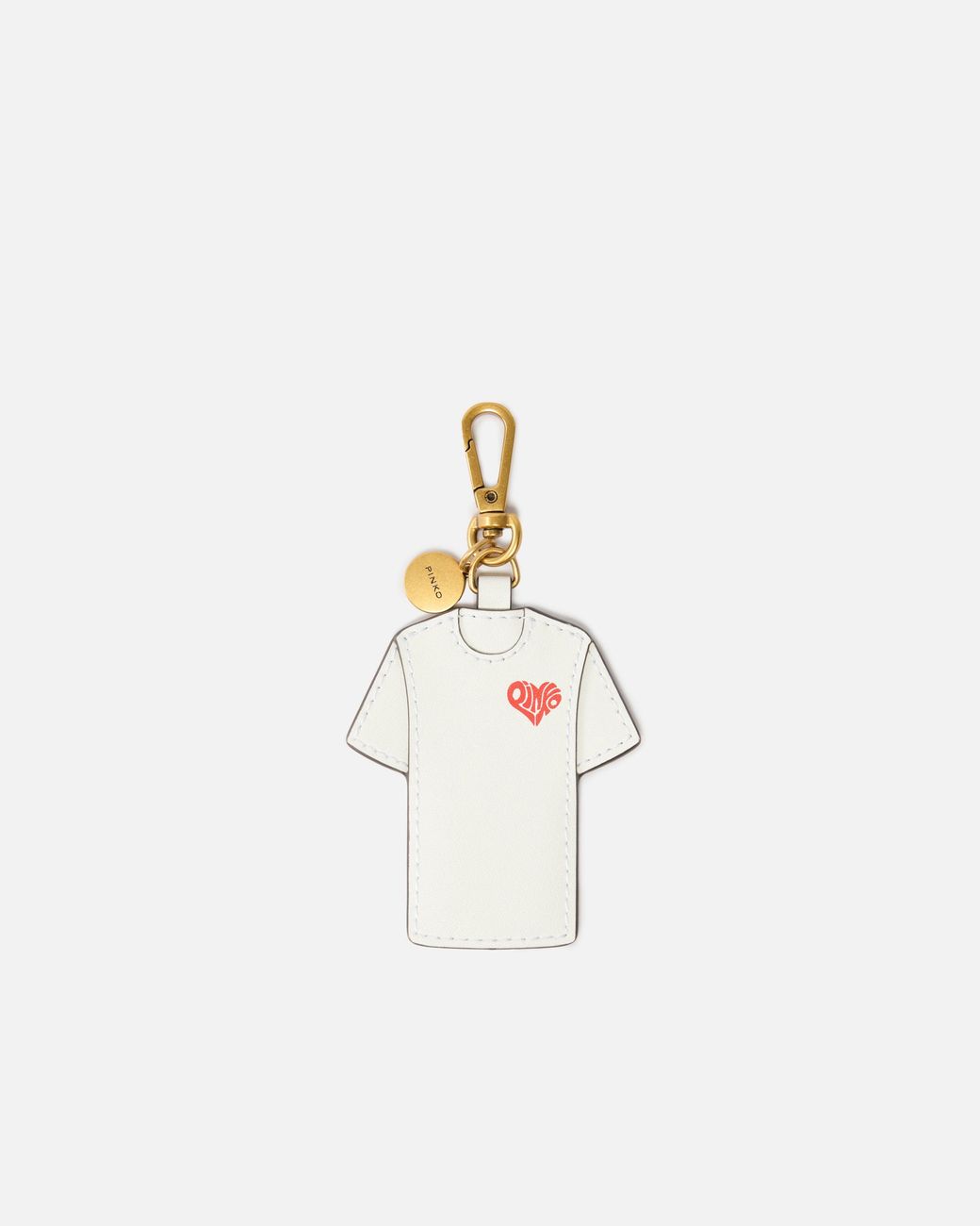 Pinko White Is Amore T-Shirt Charm Keyring