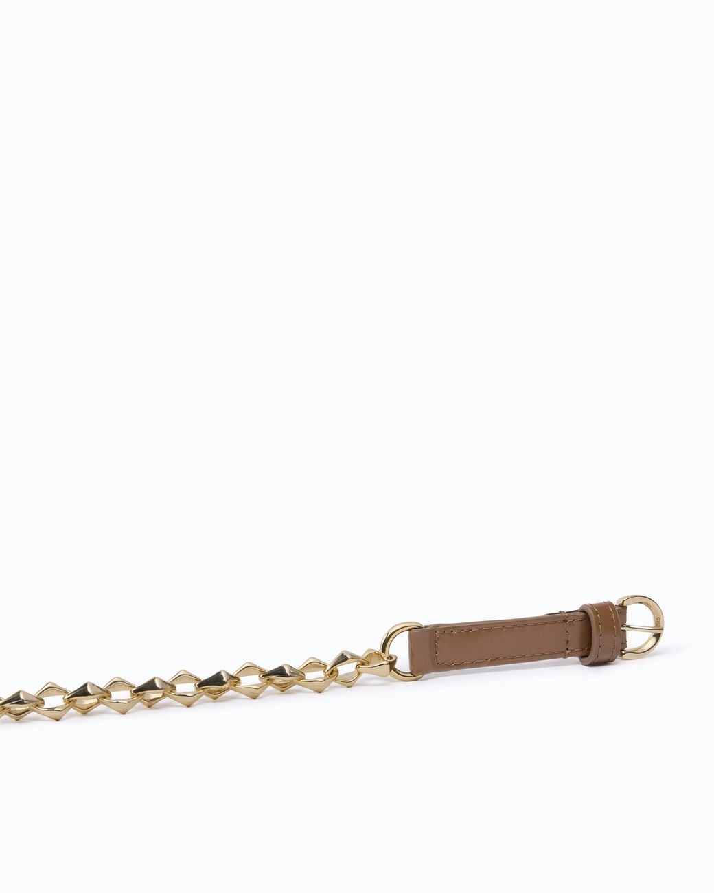 Pinko White Belt With Chain Insert, 1.5 Cm