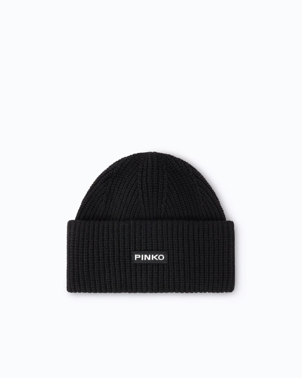 Pinko Black Beanie With Logo Lettering