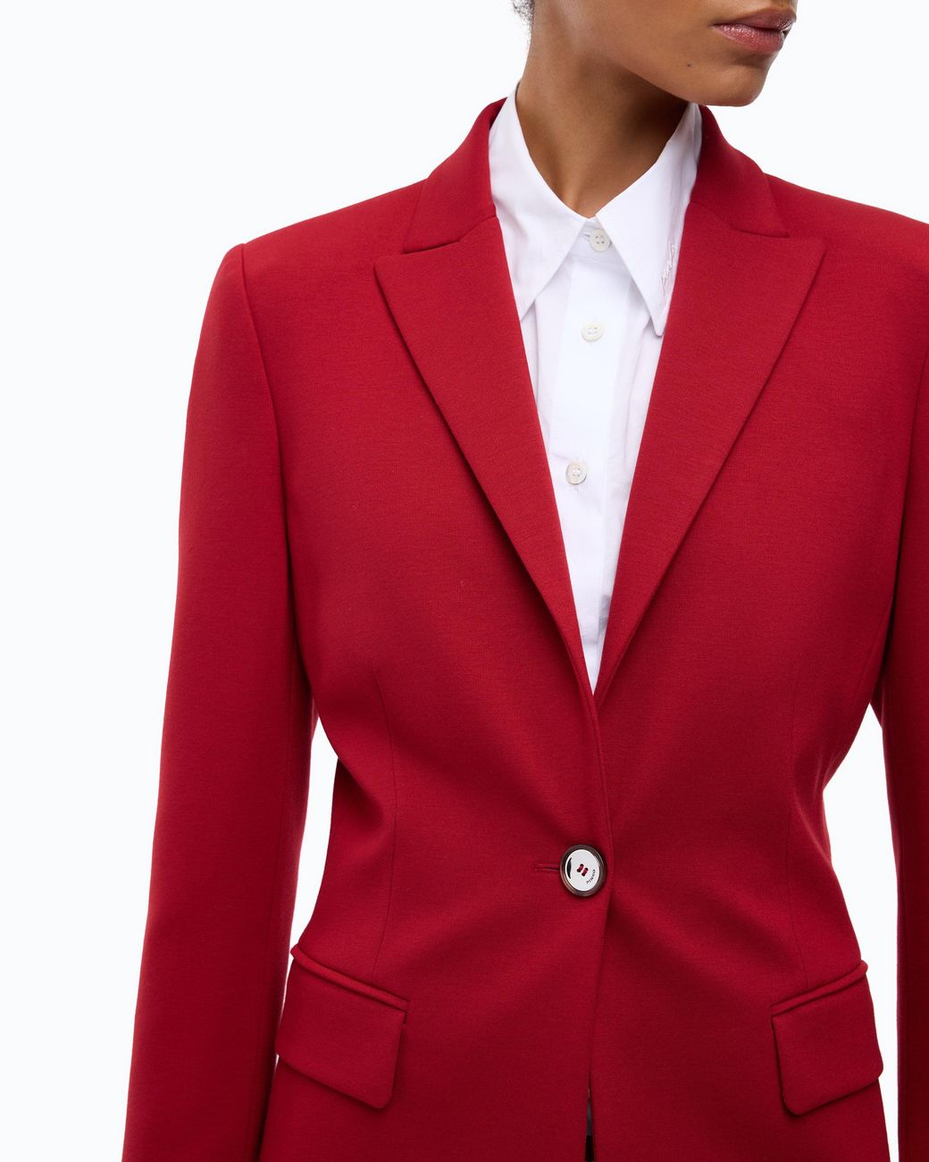 Pinko Red Single-Breasted Blazer