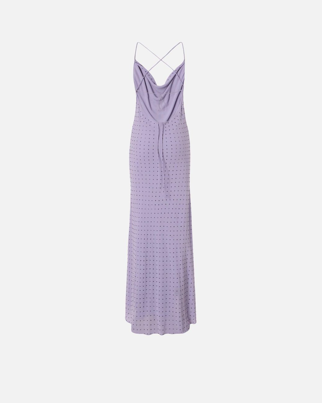 Pinko Purple Long Slip Dress With Rhinestones