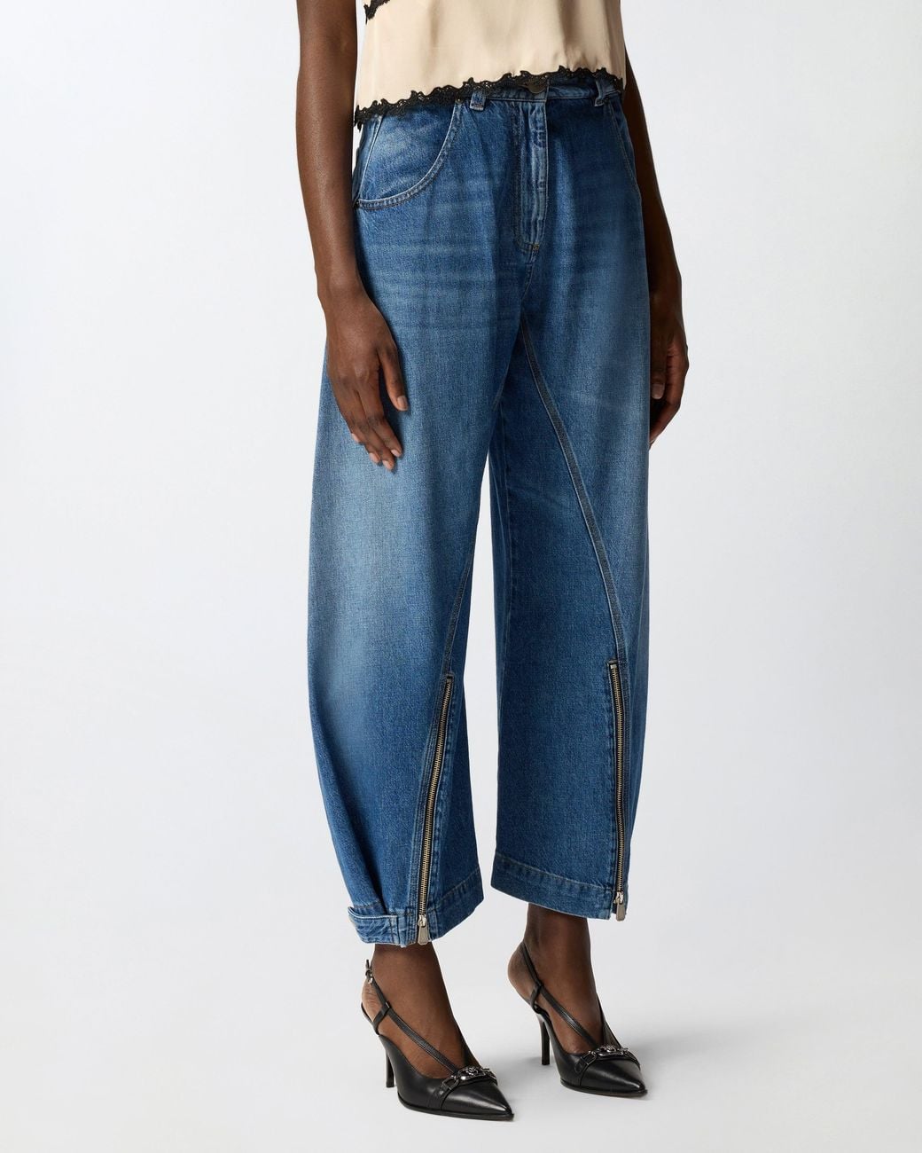 Pinko Blue Balloon-Fit Jeans With Zip