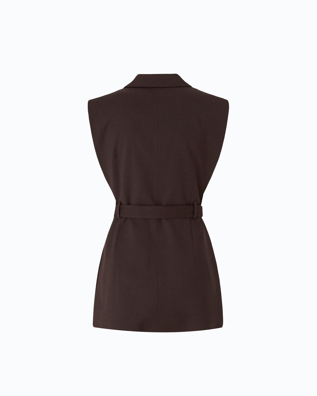 Pinko Brown Vest With Open Sides And Belt