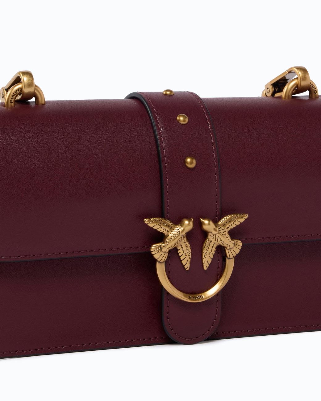 Pinko Purple Small Love Bag One Leather Shoulder Bag With New Buckle