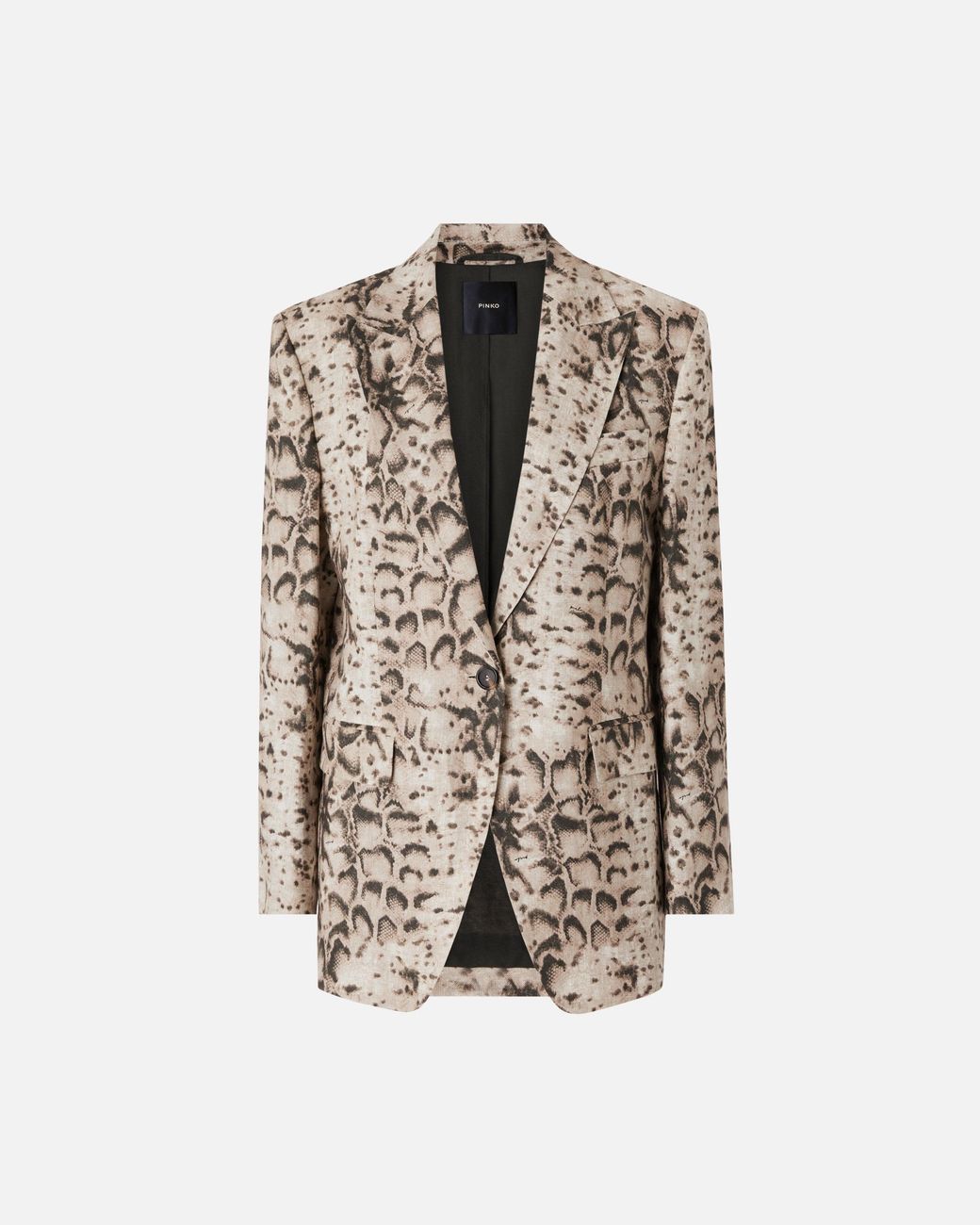 Pinko White Linen Jacket With Snake Print