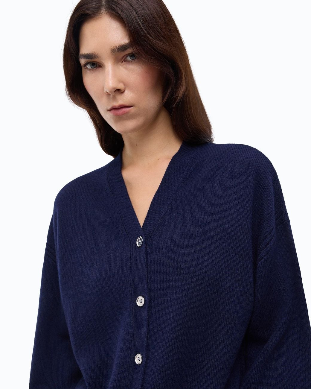 Pinko Blue Wool And Cashmere Cardigan