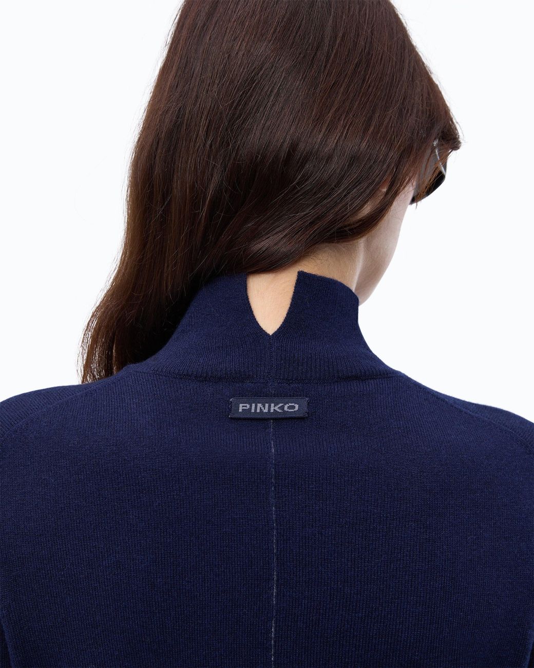 Pinko Blue Wool And Cashmere Turtleneck Sweater