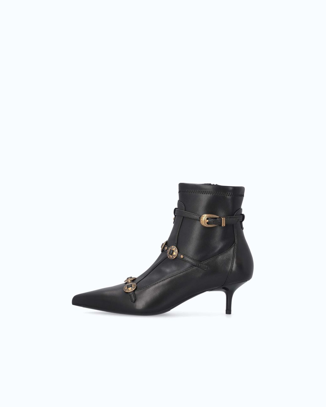 Pinko White Boots With Straps And Jewel Studs